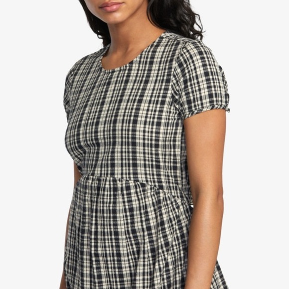 RVCA Mavis Mini Dress Black and White A-Line Mini Dress size S NEW - Picture 4 of 13
